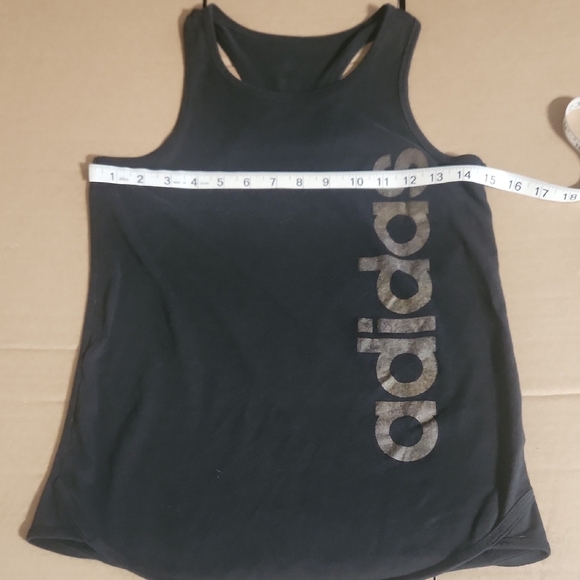 Adidas Black Sleeveless Tank Top with Gray Branding - Picture 9 of 11